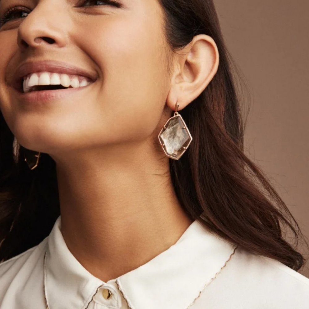 NEW Kendra Scott Dunn Drop Earrings Sable Mica Dou